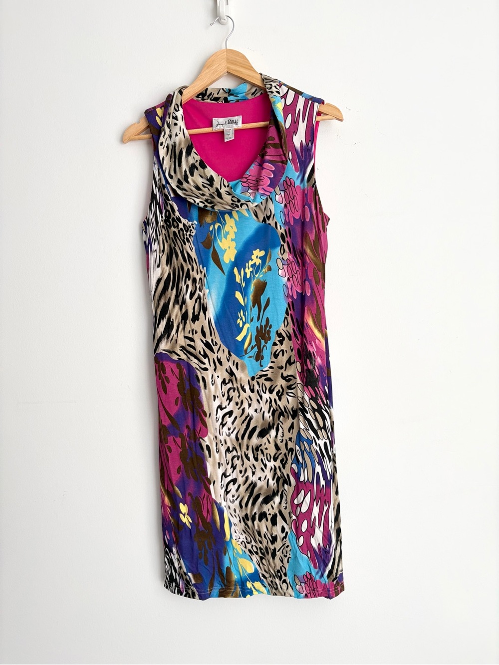 Joseph Ribkoff Tropical Animal Floral Print Dress Bohemian Glam 10